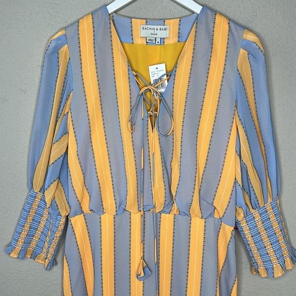 NWT Sachin & Babi x Dillard's Deanna Stripe Cuff Sleeve Mini Dress Size 10 - Picture 3 of 16